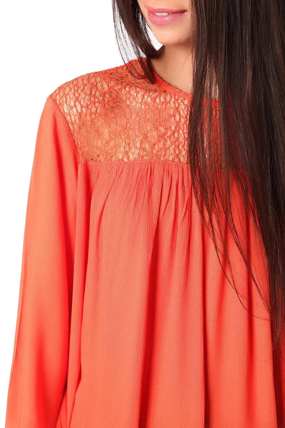 Blouse effet cage en orange - Tee-Shirt