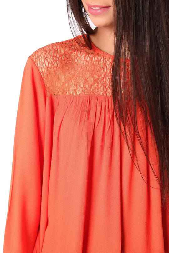 Blouse effet cage en orange - Tee-Shirt