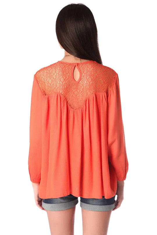 Blouse effet cage en orange - Tee-Shirt