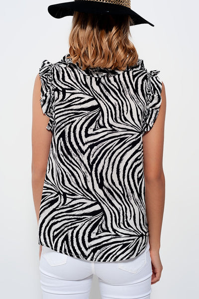 Blouse in zebra print