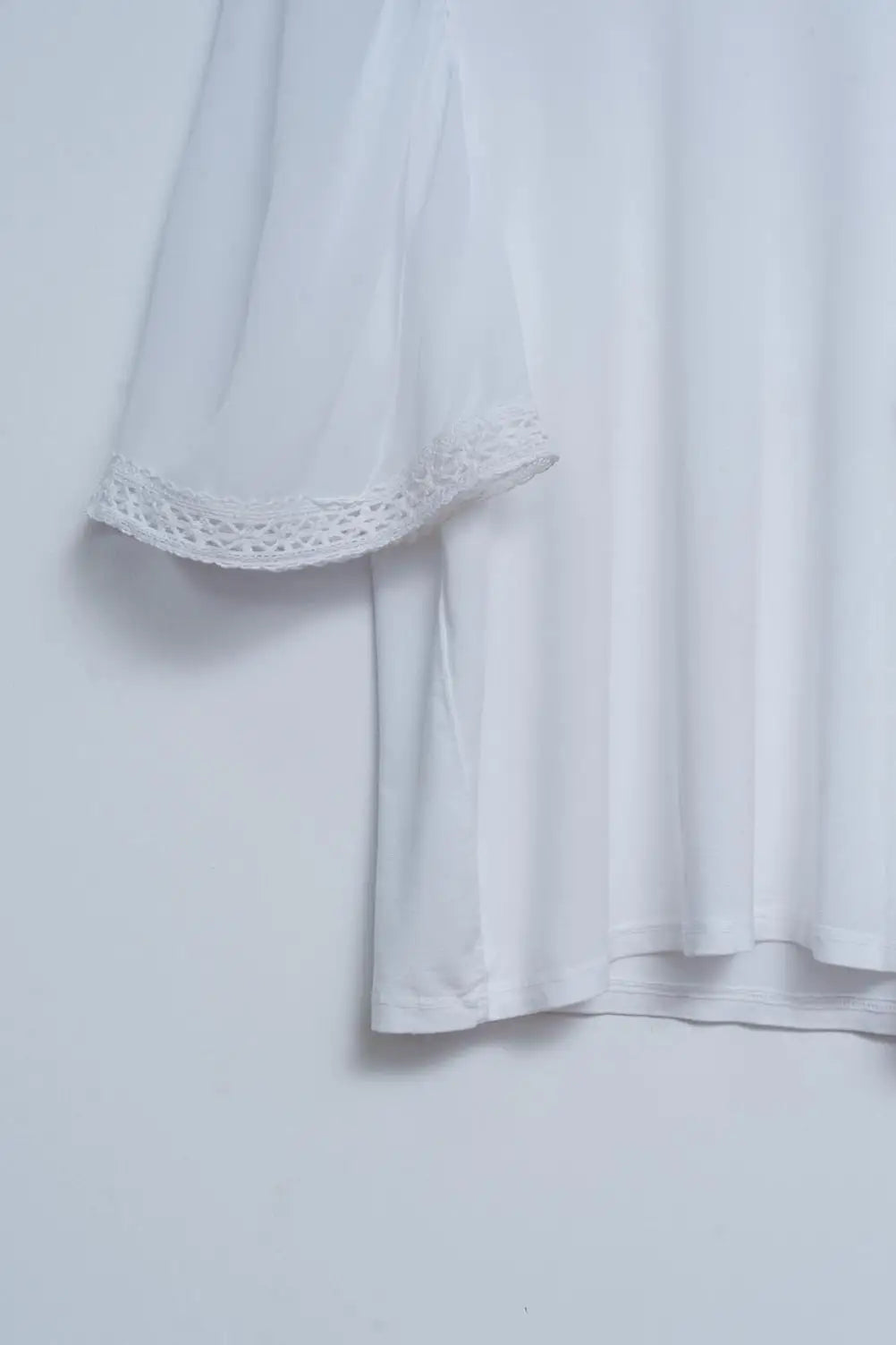 Blouse rétro à manches ange en blanc - One Size / blanc - Tops