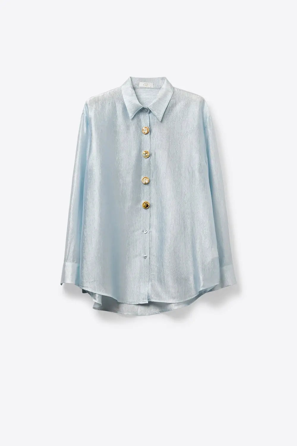 blouse tricotée bleu vif avec boutons rétro - Tee-Shirt