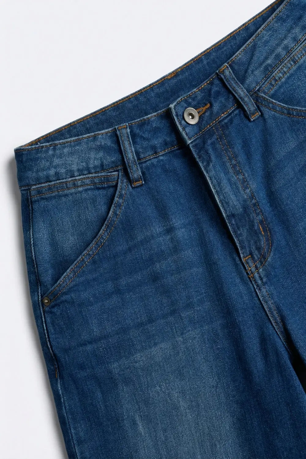 Blue Light Wash Denim Wide-Leg Shorts - Jeans