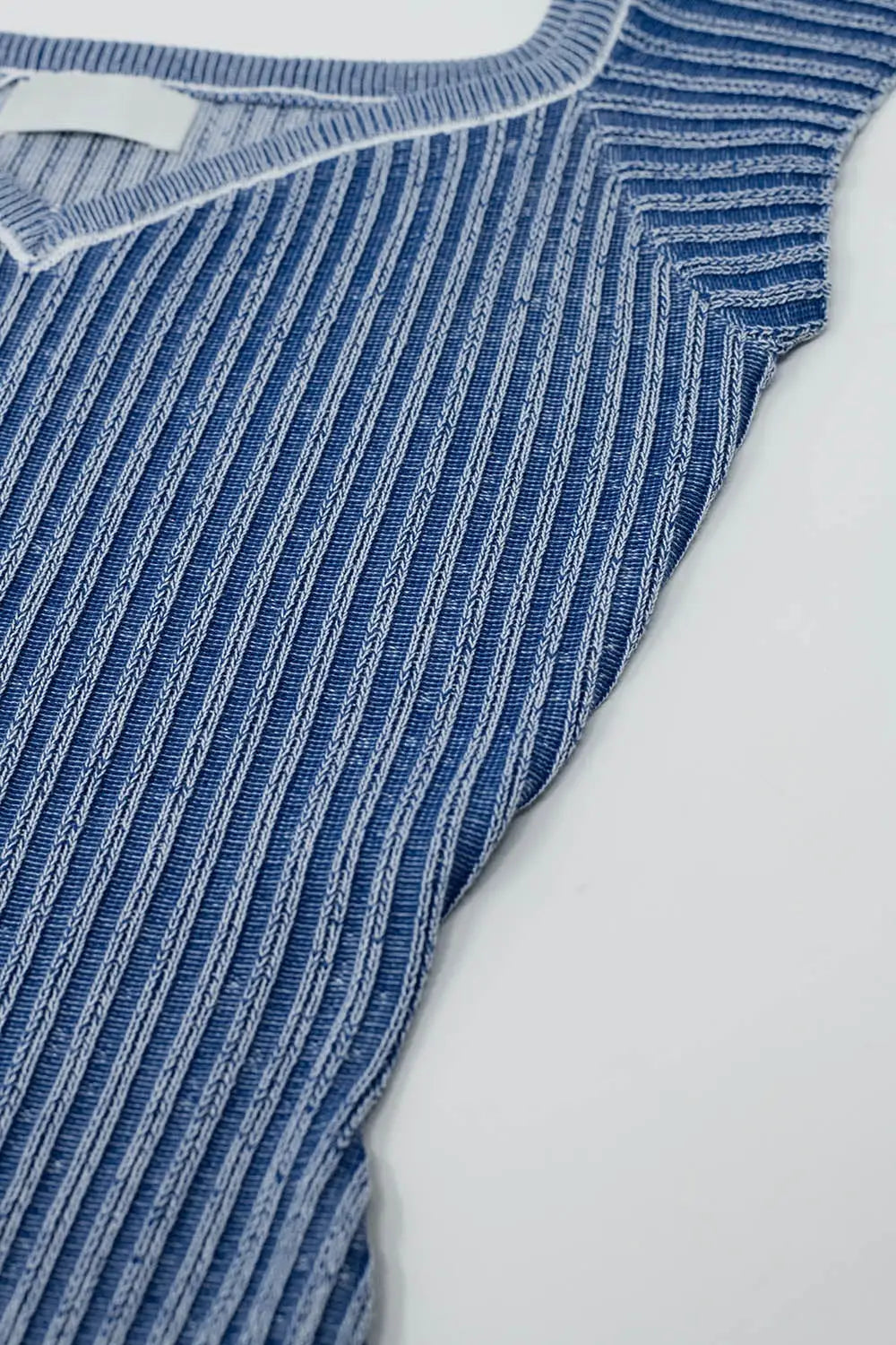 Blue Midi Thick Rib Bodycon Dress With Cap Sleeves - One Size / Blue - Dresses