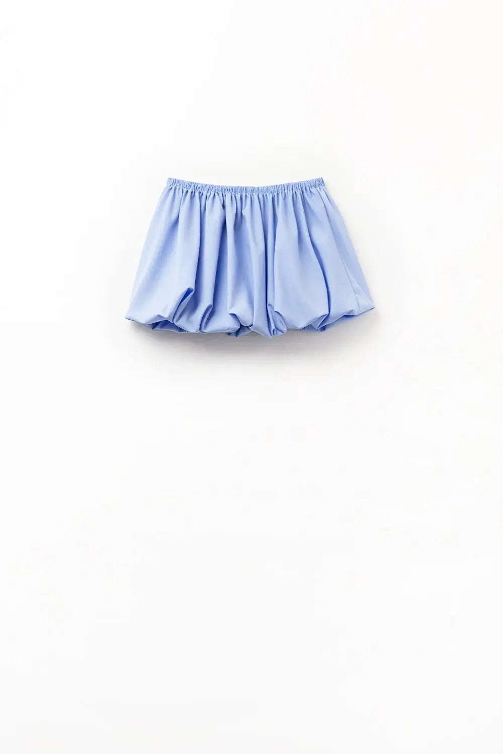 Q2 blue poplin balloon miniskirt