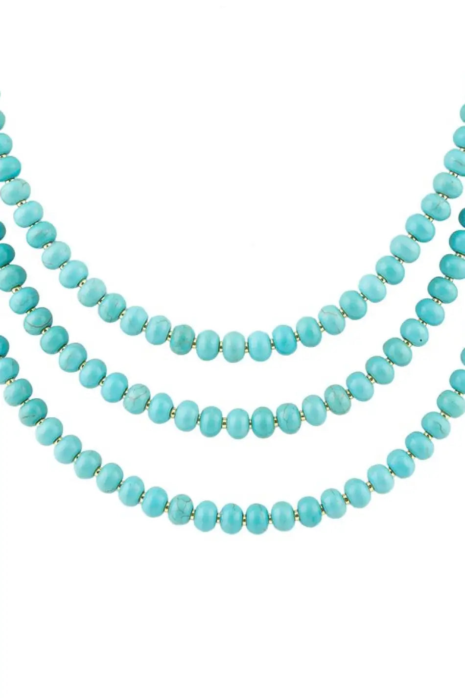 Blue Turquoise Magnesite Golden Necklace - Necklaces