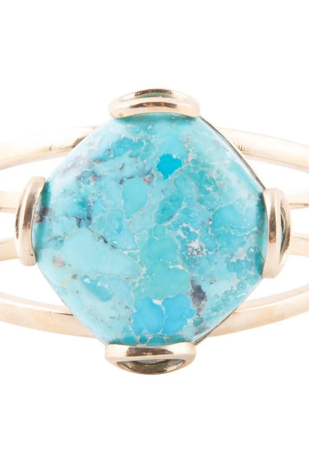 Blue Turquoise Rhombus Statement Cuff Bracelet - Bracelets