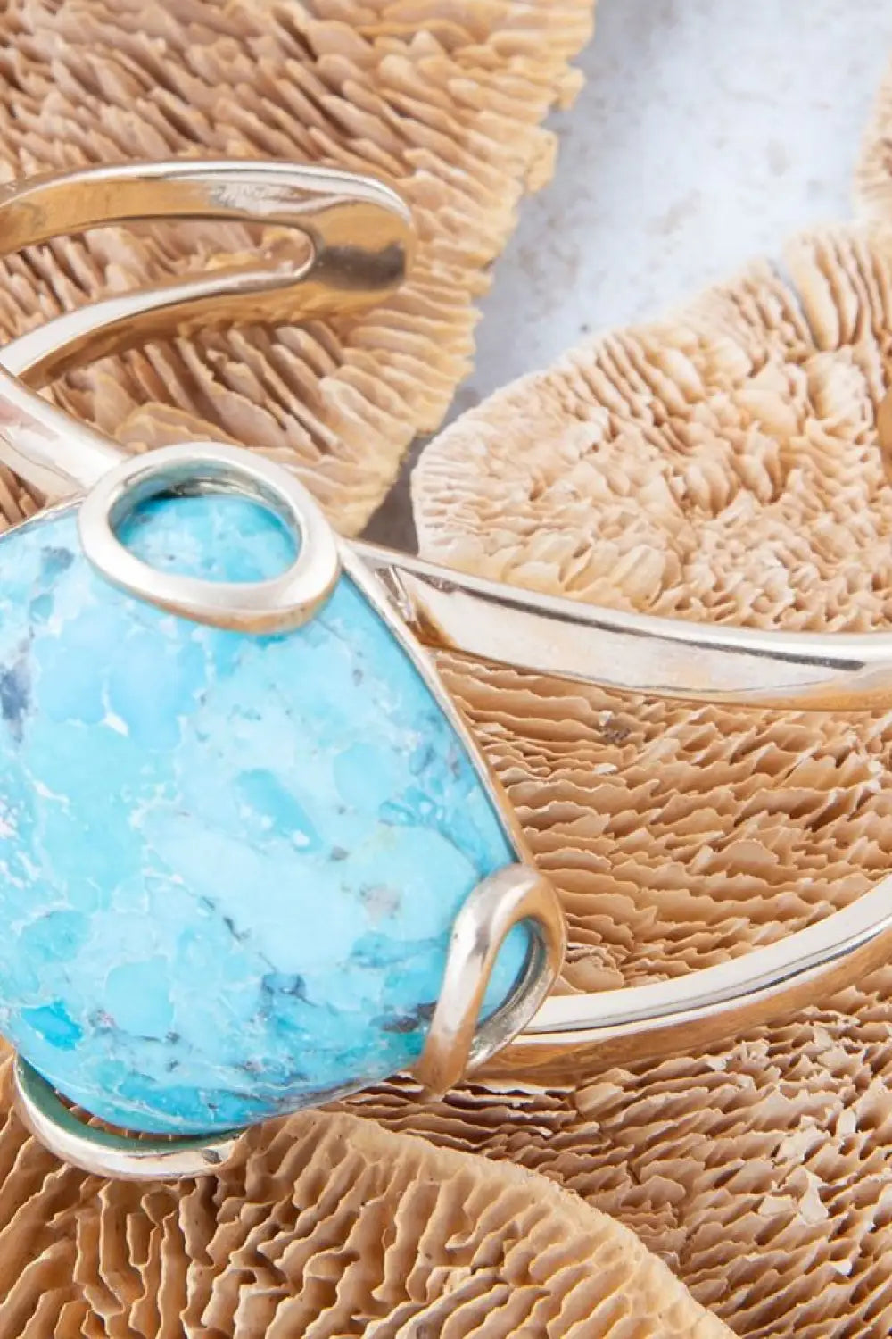 Blue Turquoise Rhombus Statement Cuff Bracelet - Bracelets