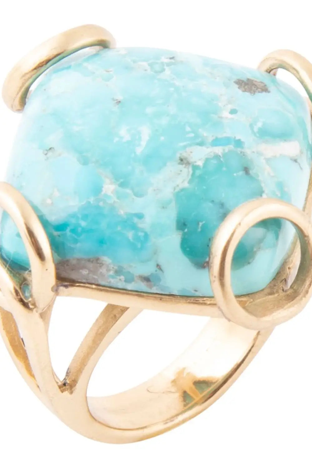 Blue Turquoise Rhombus Statement Ring - rings