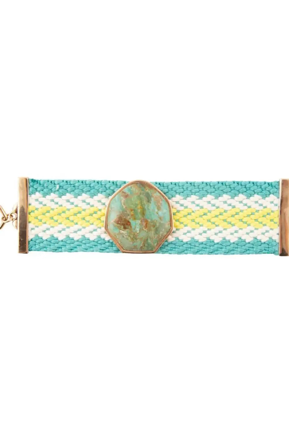 Blue Turquoise Textile Blues Woven Bracelet - Bracelets