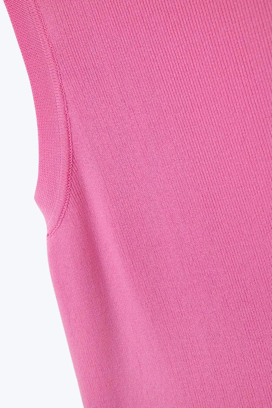Boat Neck Comfy Ribbed Top in Fuchsia - One Size / Fuchsia - Sweaters