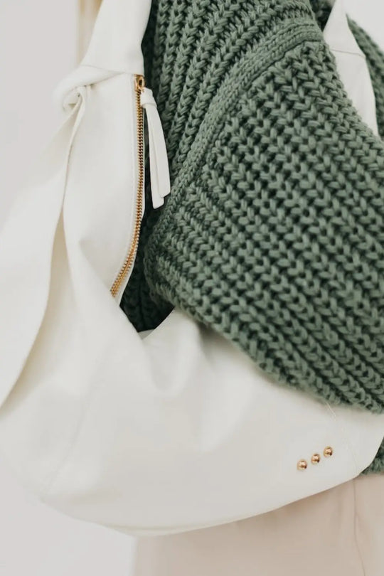 Bobbie Bow Hobo Shoulder Bag - Cream - Handbags