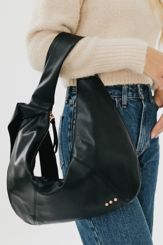 Bobbie Bow Hobo Shoulder Bag - Black - Handbags