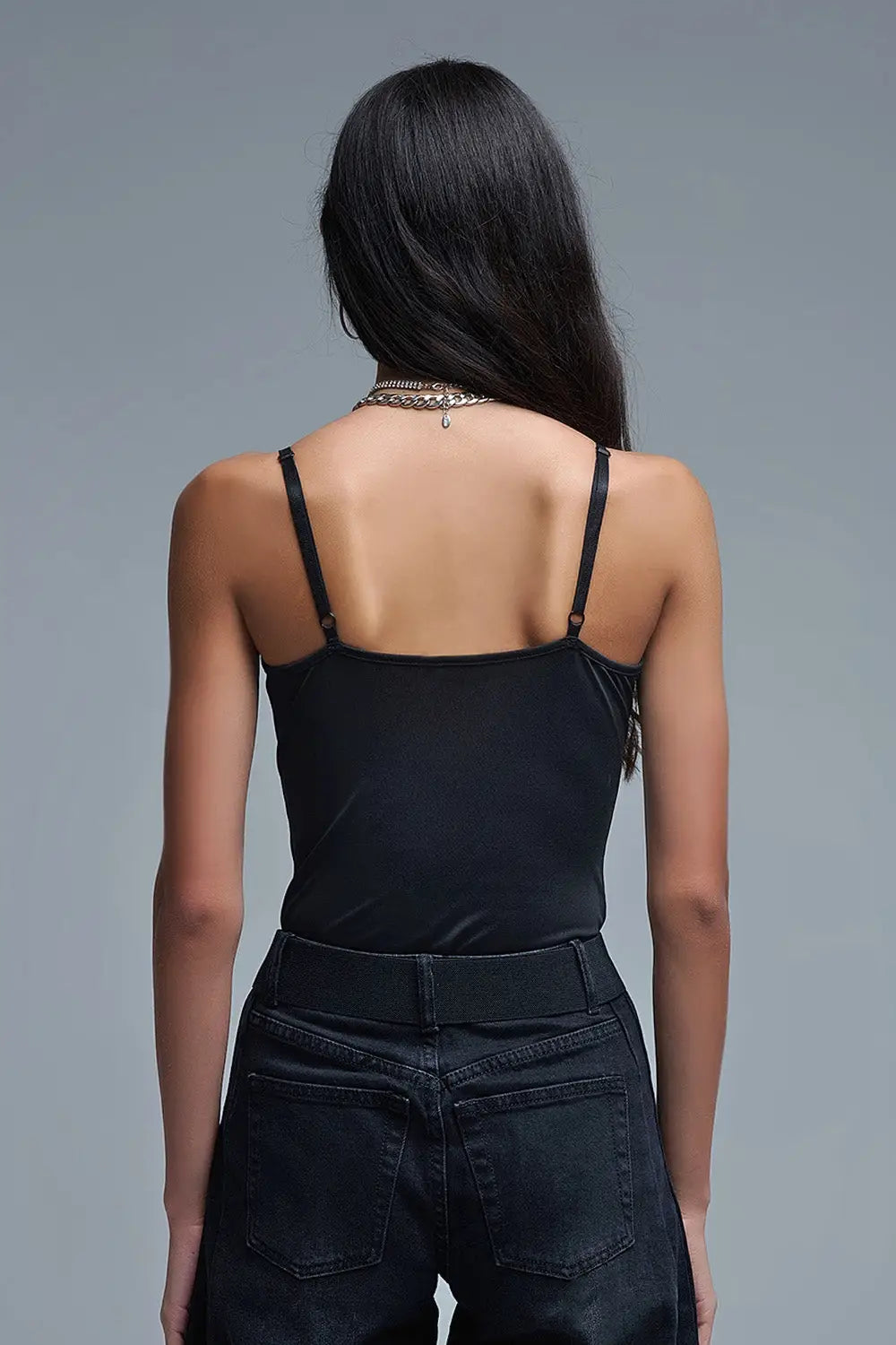 Body de fête amincissant avec perles en noir - Tops
