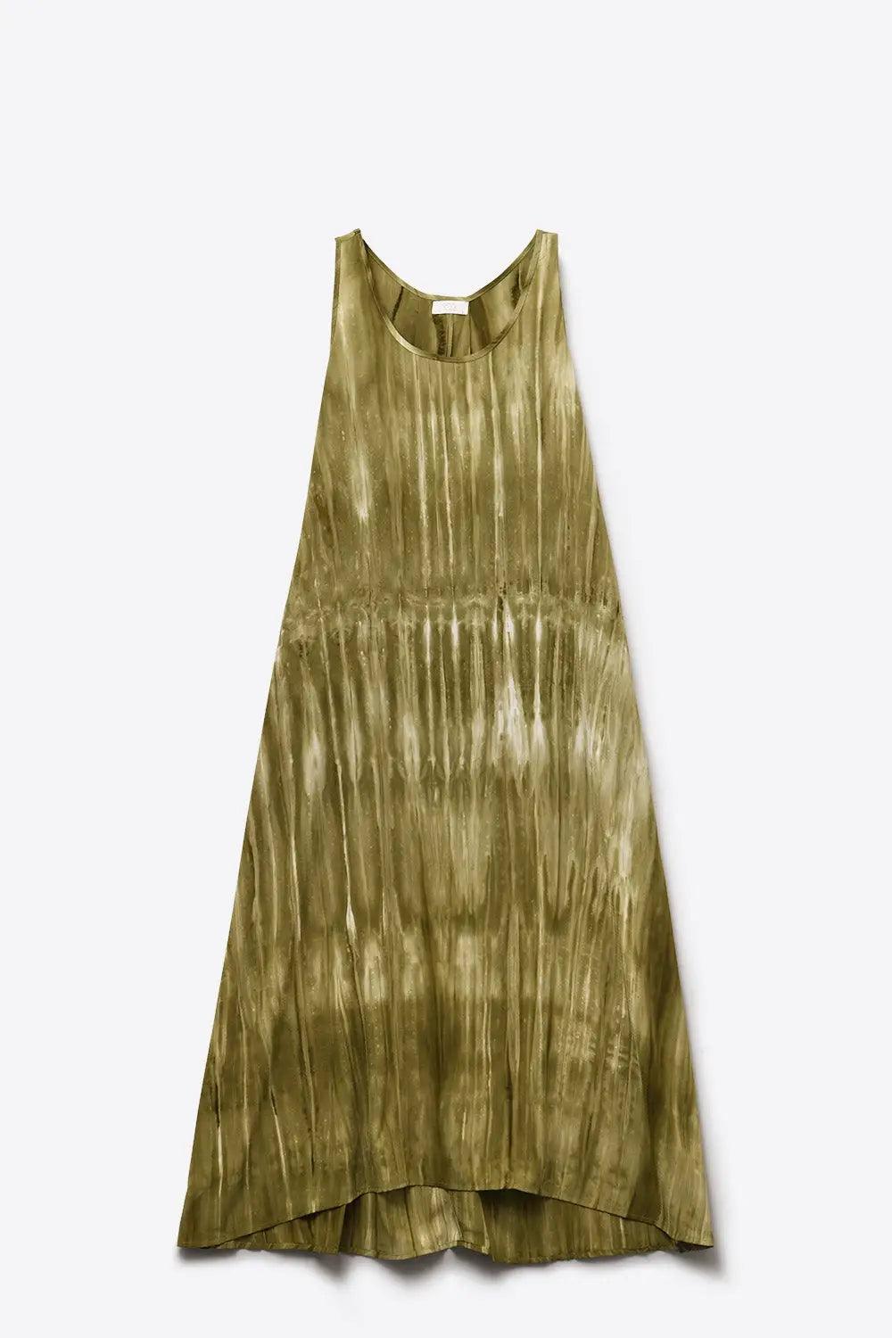 Boho Relaxed Dress in Kakhi Green Tie Dye in high quality fabric - Dresses