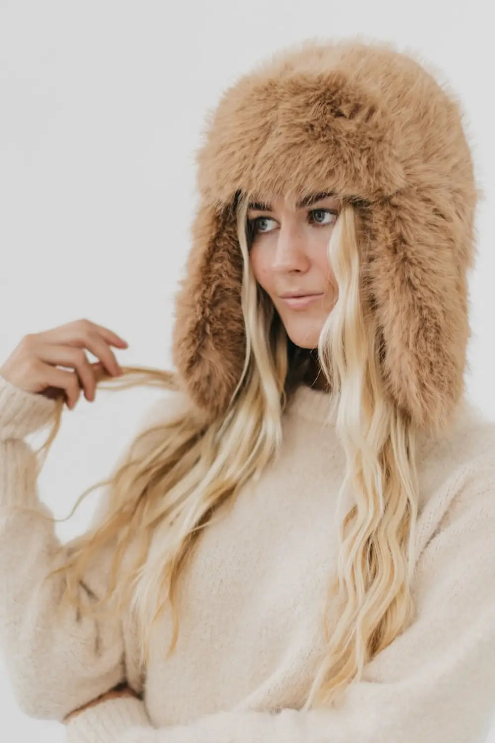 Bonnie Bomber Faux Fur Winter Hat - Camel - Hat