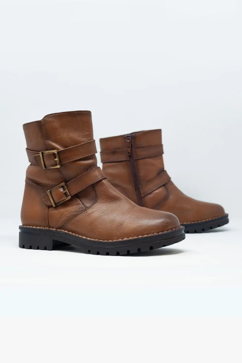 Bottines avec boucle marron - Chaussures
