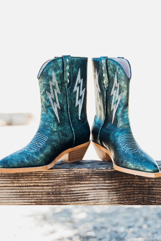 Bowie Metallic Boot in Teal - 110 Fashion Boots