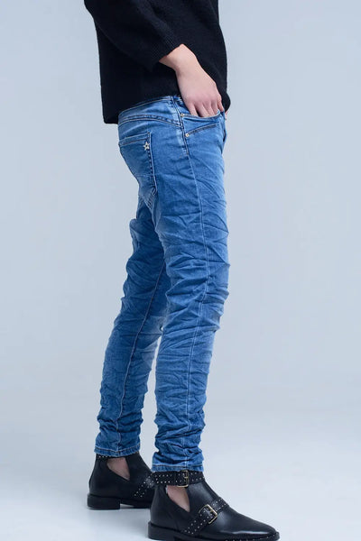 Boyfriend jean with zip pocket detail - Jeans