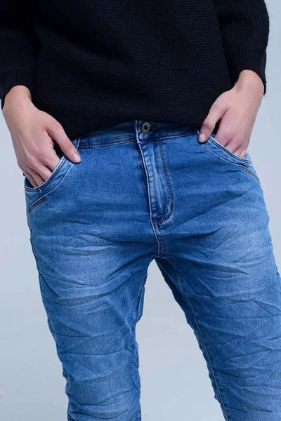 Boyfriend jean with zip pocket detail - Jeans