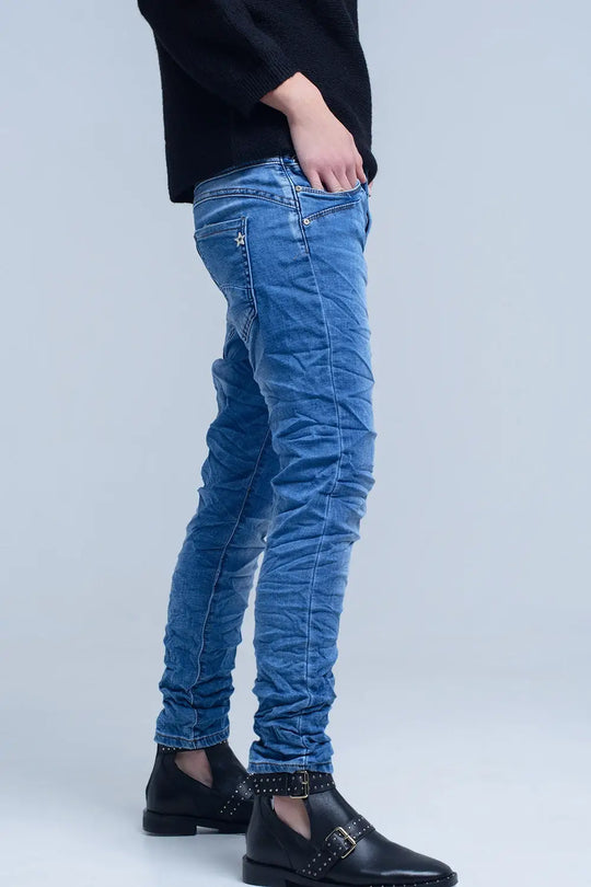 Boyfriend jean with zip pocket detail - Jeans