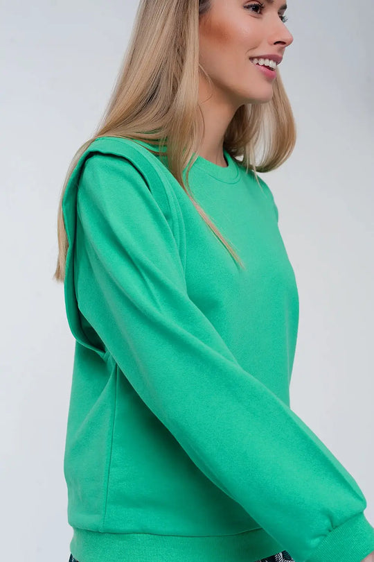 Boyfriend sweatshirt with shoulder details - Sweaters