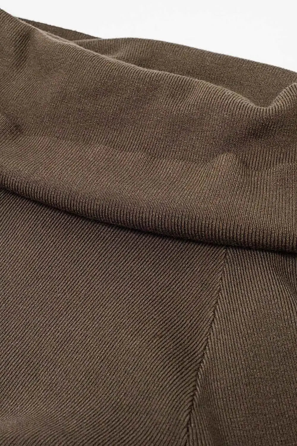 brown fine knit sweater with wide boat neck - One Size / Brown - Sweaters