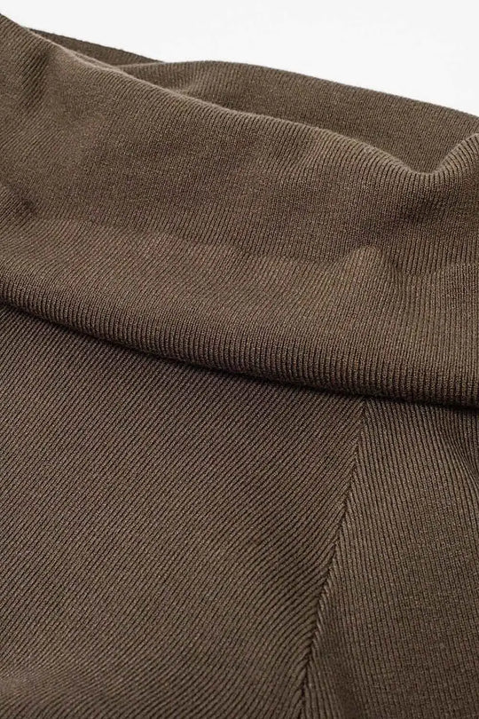 brown fine knit sweater with wide boat neck - One Size / Brown - Sweaters