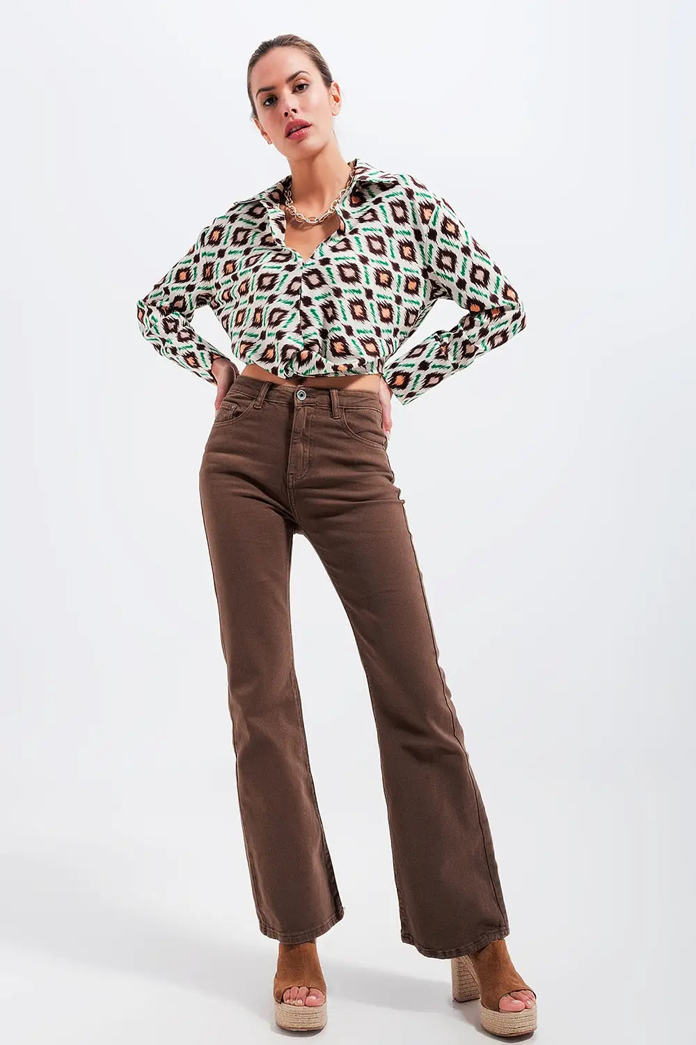 Brown flared jeans - Jeans