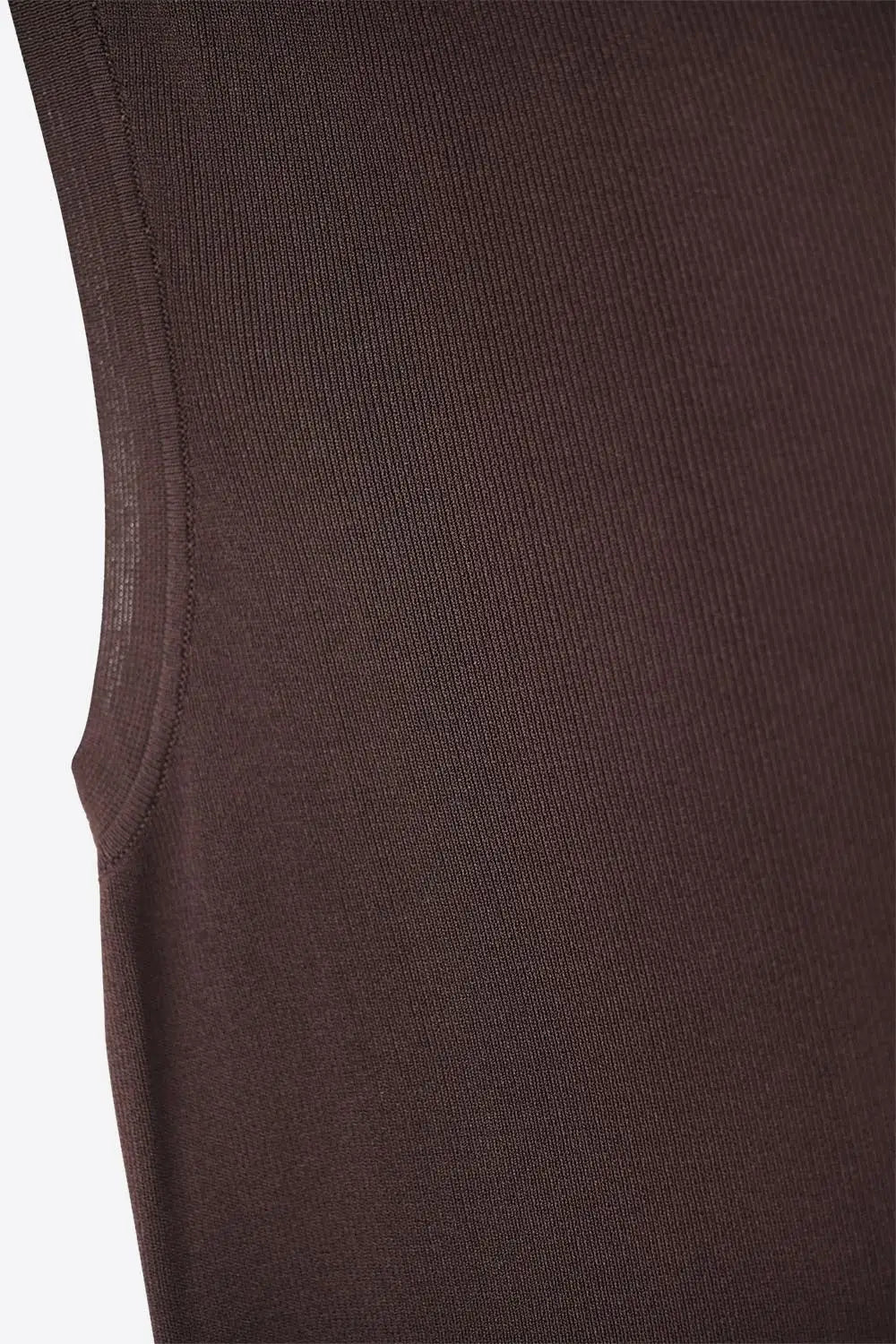 Brown Ribbed Sleeveless Top - One Size / Brown - Sweaters