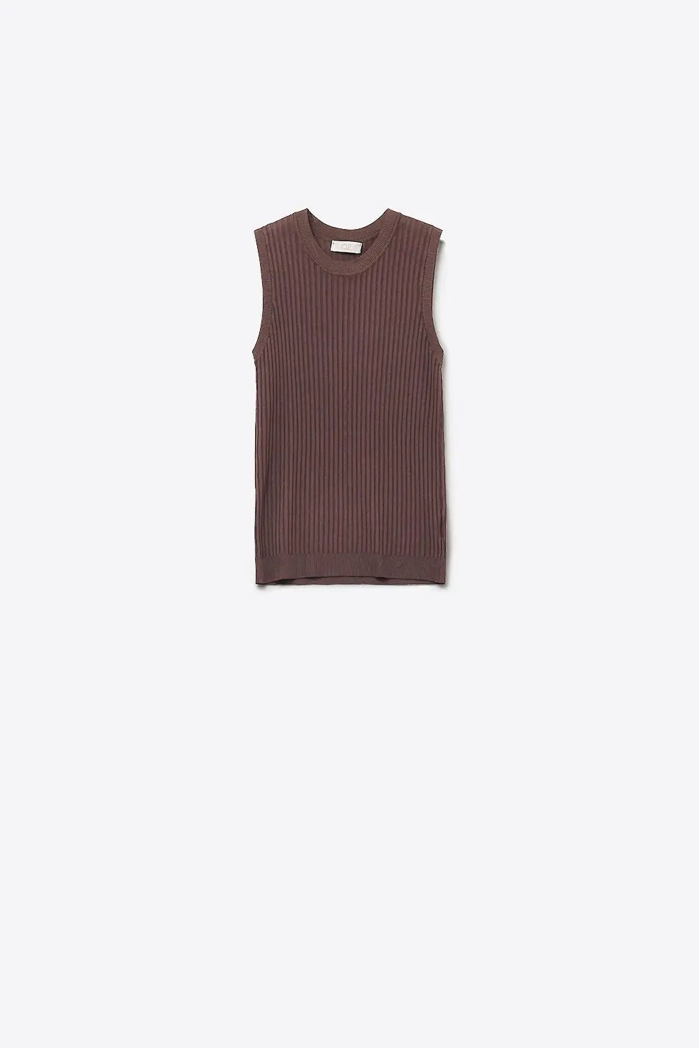 Brown Ribbed Sleeves Knit Top - One Size / Brown - Sweaters