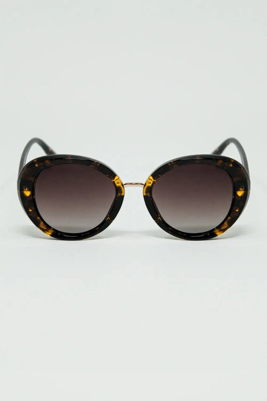 Q2 Brown Sunset Spot Oval Shaped Sunglasses