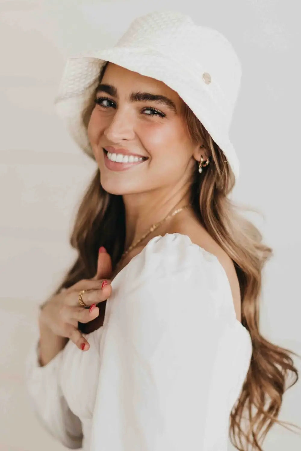 Frankie Quilted Bucket Hat - Cream - Bucket Hat