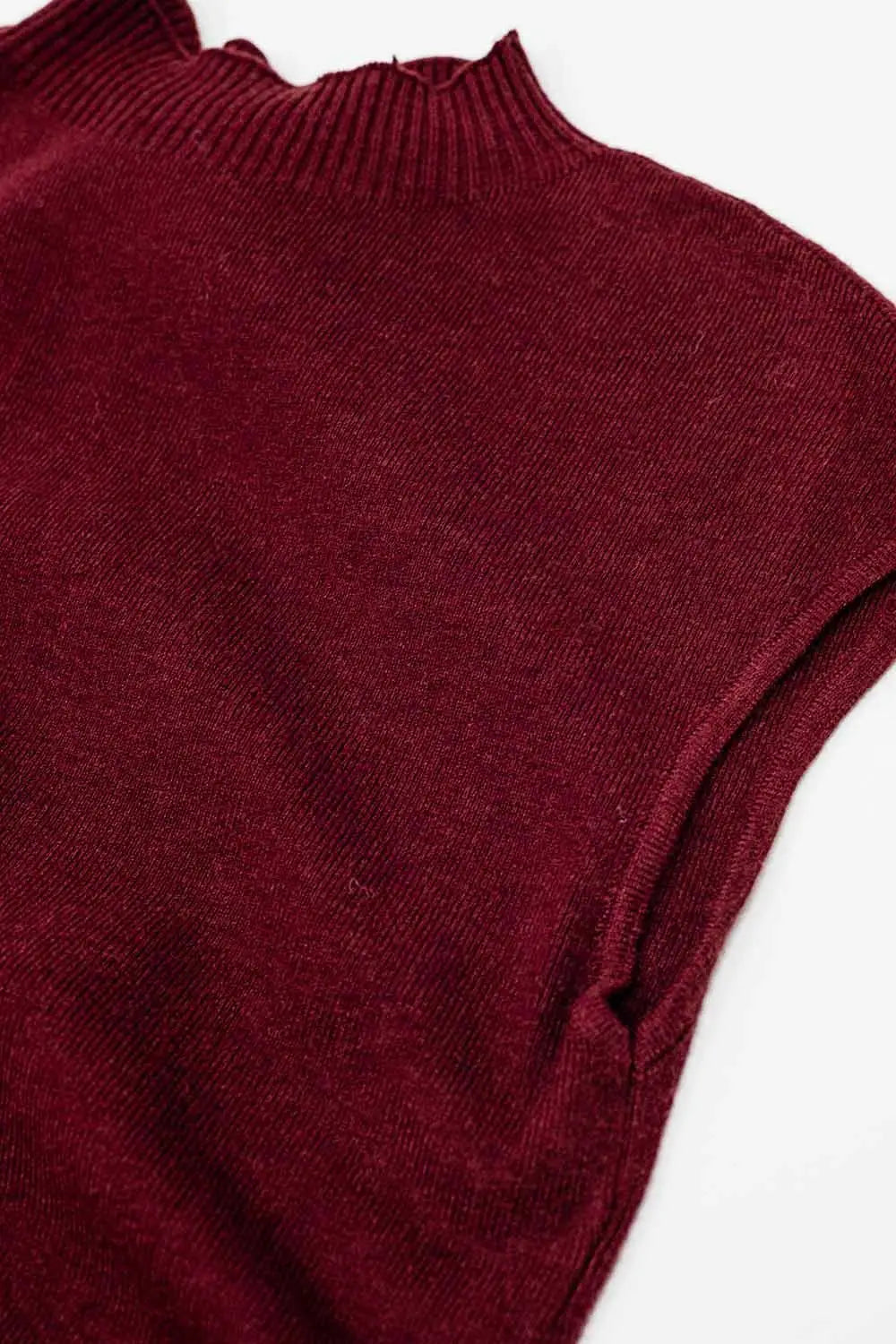 burgundy bodycon sleeveless midi dress - Dresses