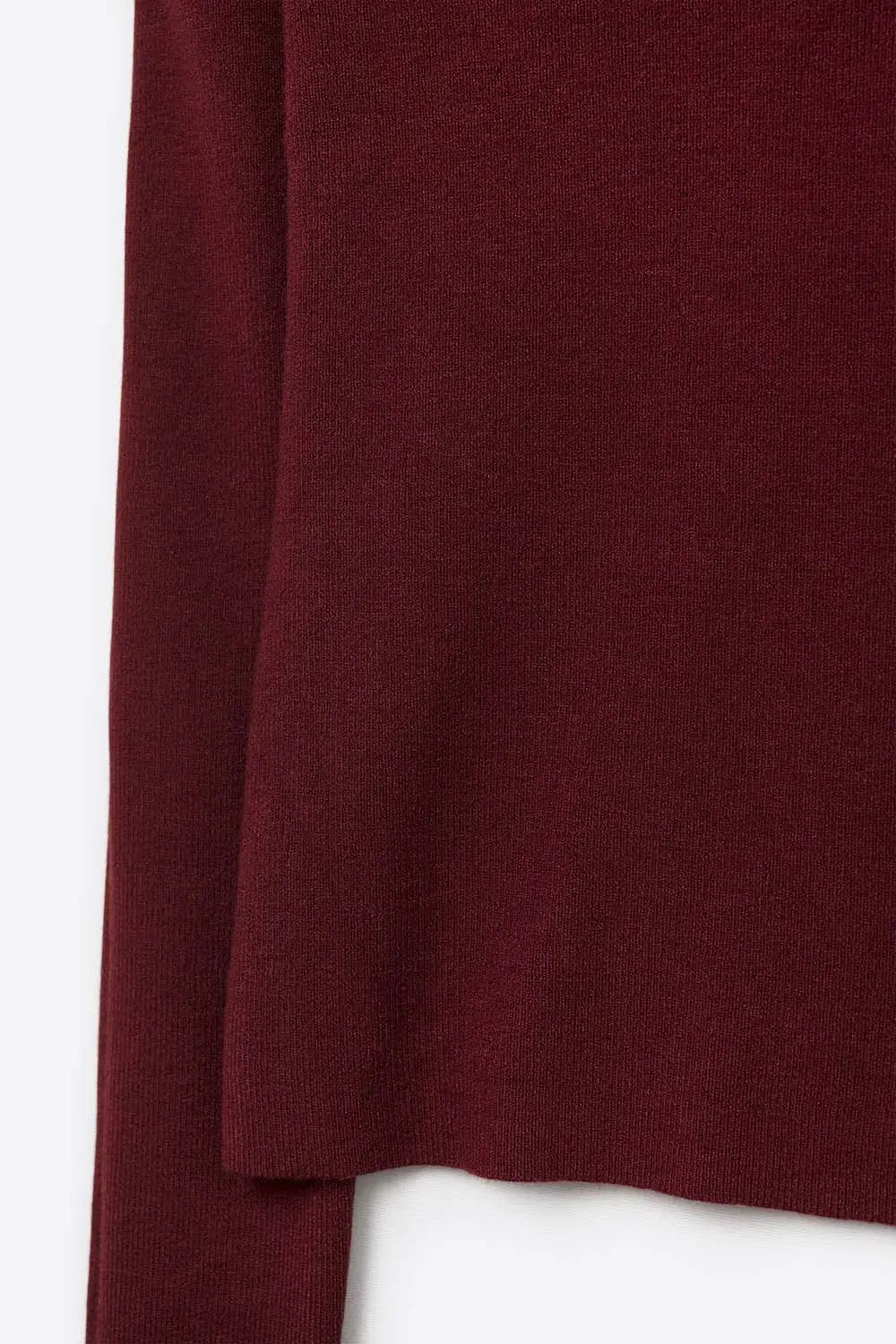 Burgundy fine knit sweater with wide boat neck - One Size / Red