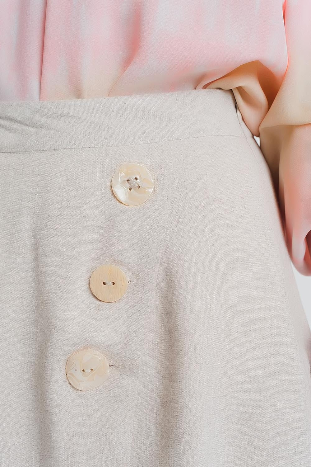 button detail shorts