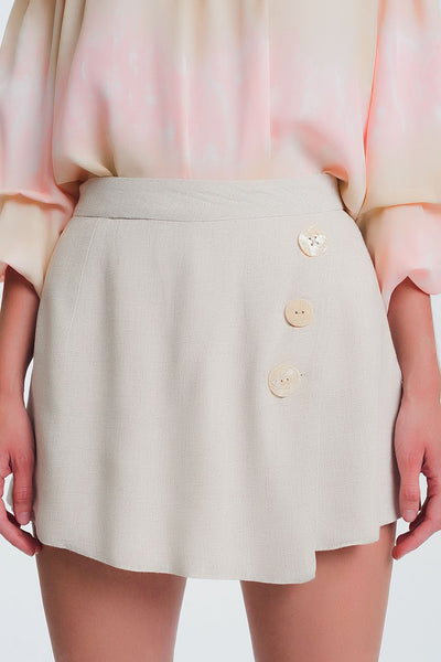 button detail shorts