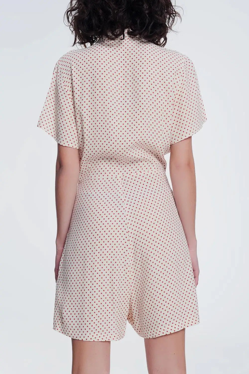 button front jumpsuit in beige - Dresses