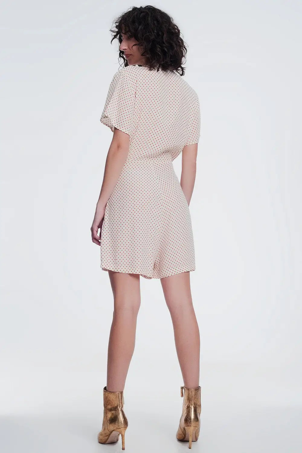 button front jumpsuit in beige - Dresses