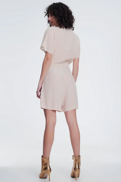 button front jumpsuit in beige - Dresses