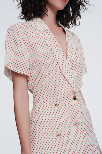 button front jumpsuit in beige - Dresses