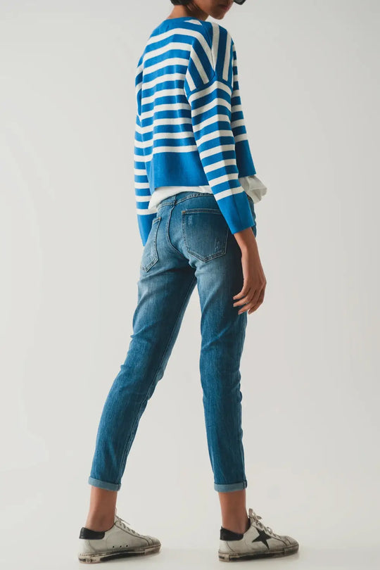 Button front straight jean - Jeans