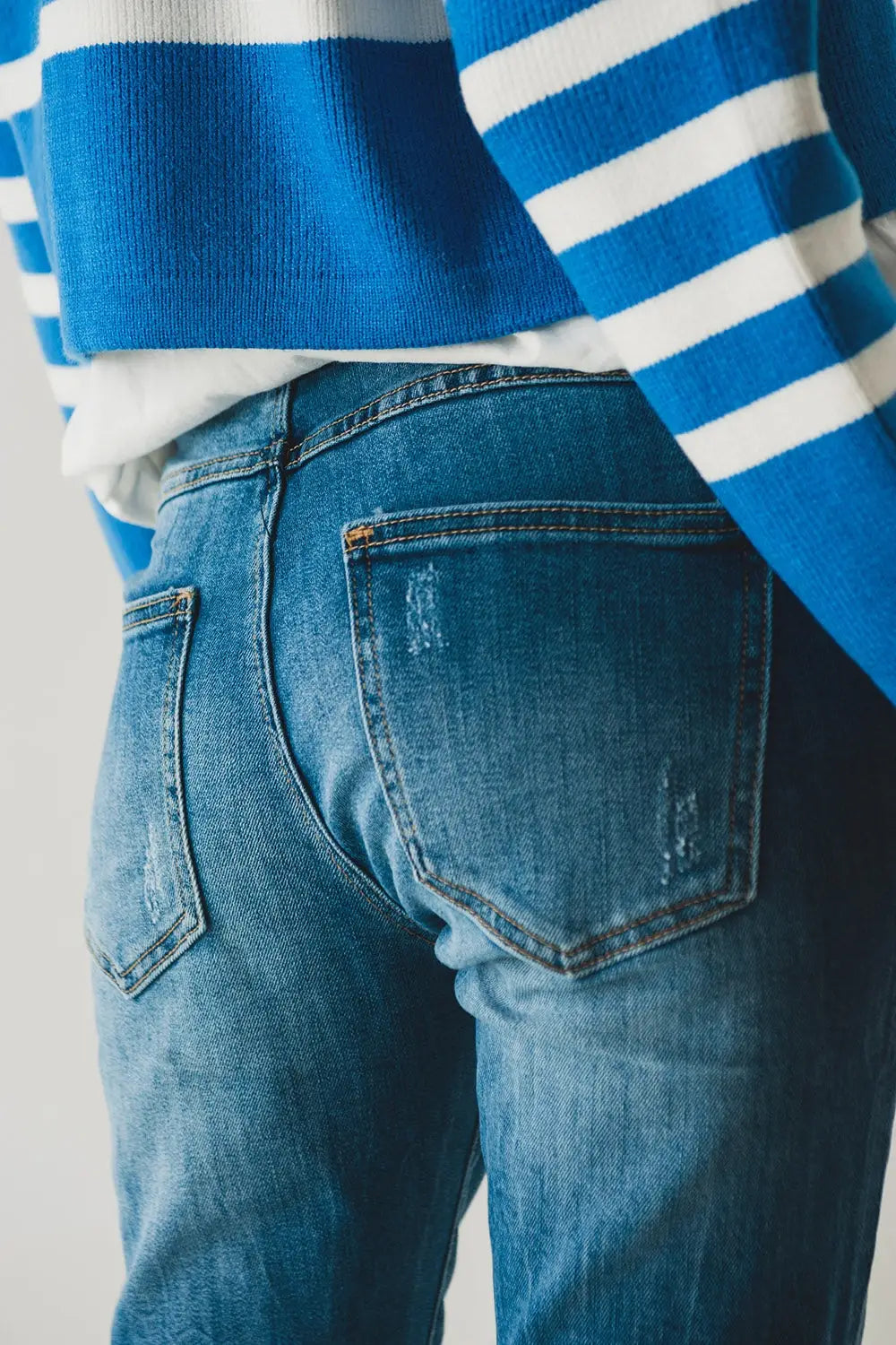 Button front straight jean - Jeans