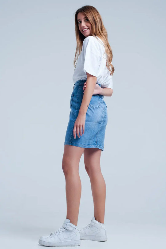 Button through denim skirt - Skirts