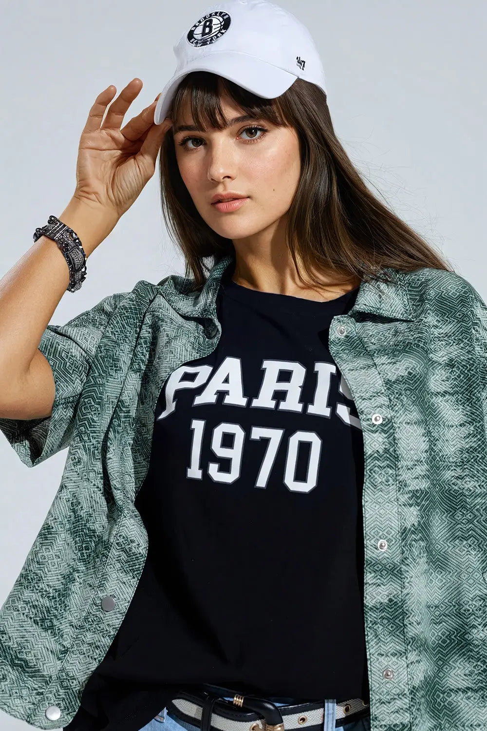 Button Up Polo Shirt In Tie Dye Green - Shirts