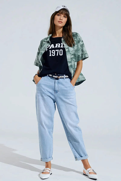 Button Up Polo Shirt In Tie Dye Green - Shirts