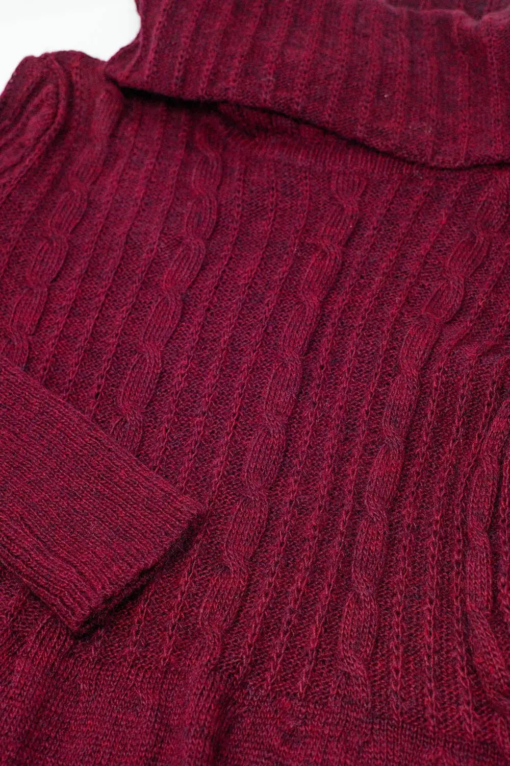Cable Knit Midi Dress In The Color Red - One Size / Red - Dresses