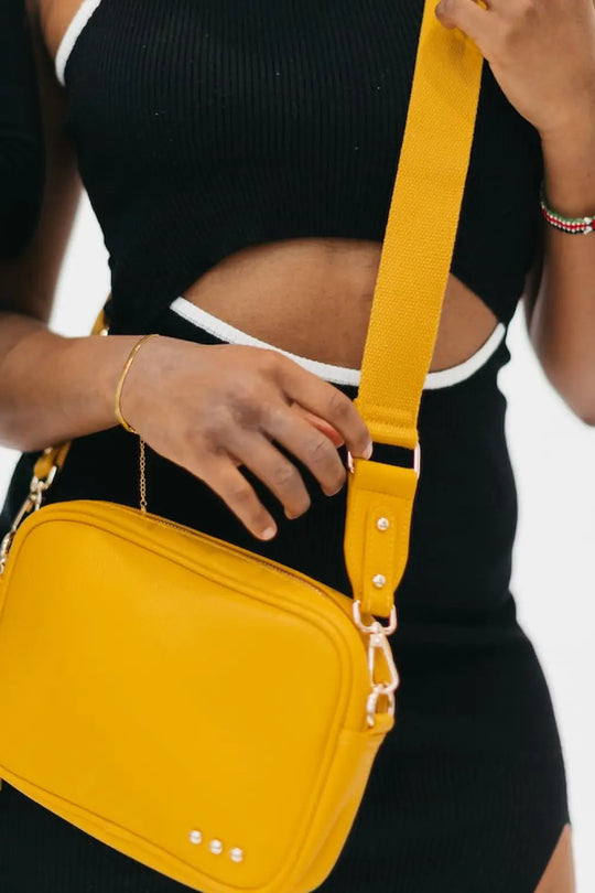 Callie Canvas Adjustable Strap - Mustard - Straps