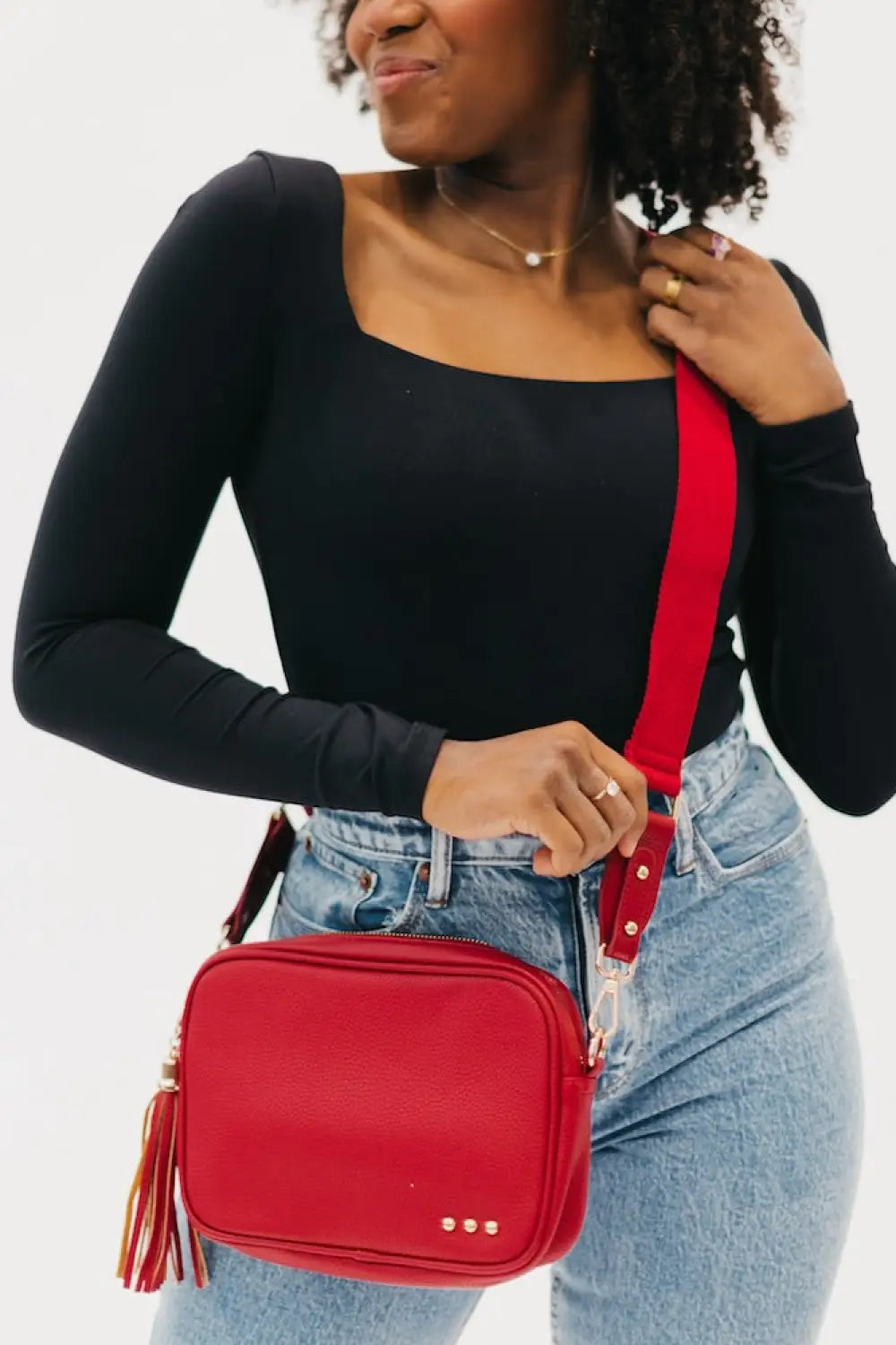 Callie Canvas Adjustable Strap - Red - Straps