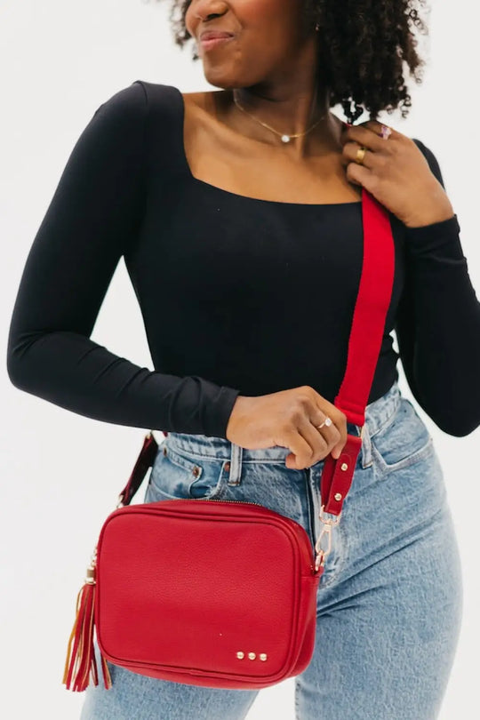 Callie Canvas Adjustable Strap - Red - Straps